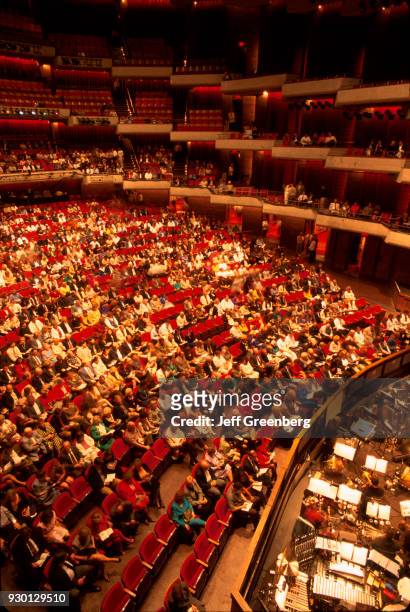 Florida, Tampa, Performing Arts Center audience, orchestra pit before performance.