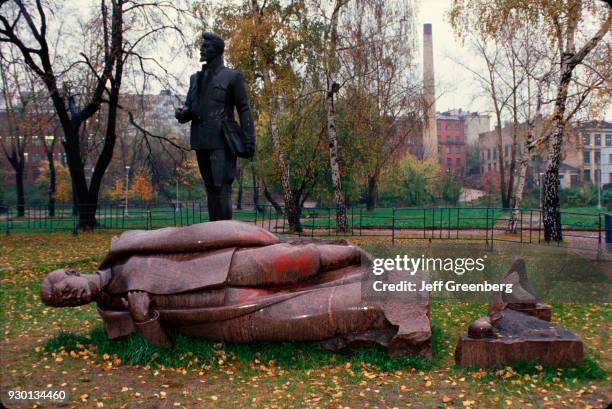 Fallen Stalin statue, Moscow, Russia.