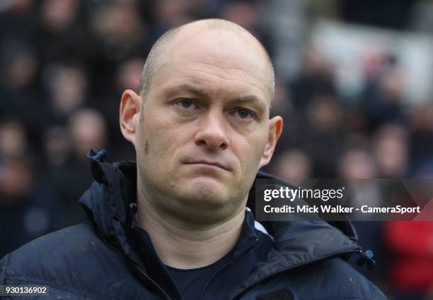 Preston North End's Manager Alex Neil during the Sky Bet Championship match between Preston North End and Fulham at Deepdale on March 10, 2018 in...