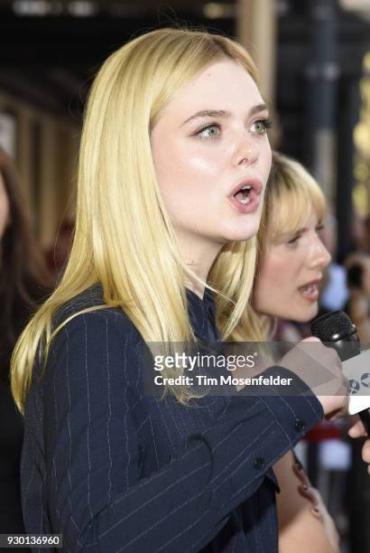 Elle Fanning attends the premiere of Galveston at the Paramount Theatre on March 10, 2018 in Austin, Texas.