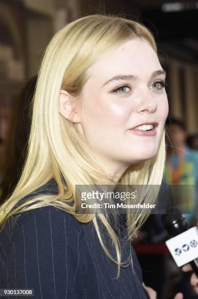 Elle Fanning attends the premiere of Galveston at the Paramount Theatre on March 10, 2018 in Austin, Texas.