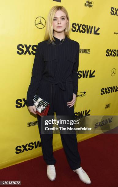 Elle Fanning attends the premiere of Galveston at the Paramount Theatre on March 10, 2018 in Austin, Texas.