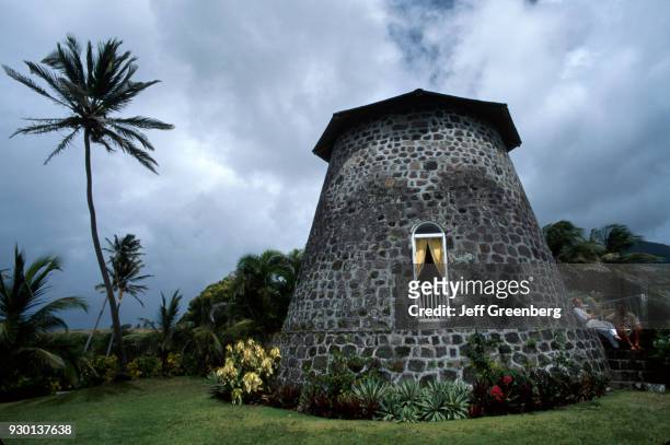 Sugar plantation windmill now a honeymoon suite, Rawlins Plantation, St. Kitts.
