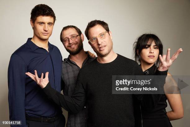 Max Irons, Todd Katzberg, Jason Smilovic and Leem Lubany from the film "Condor" pose for a portrait in the Getty Images Portrait Studio Powered by...