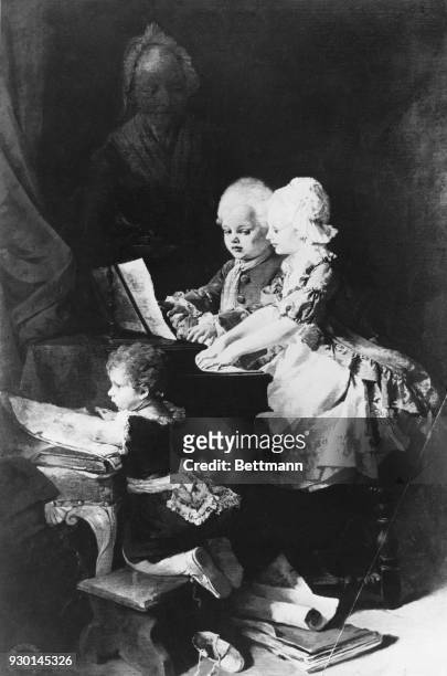 Mozart and his sister by H. Schneider.