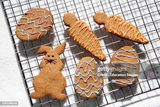 Graham Cracker Easter Cookies on Cooling Rack.