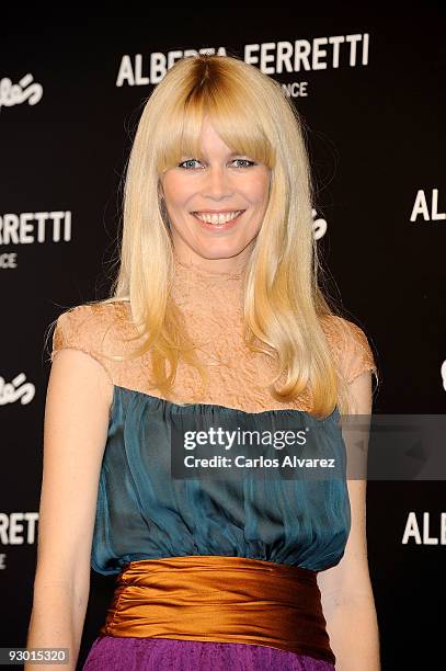 Claudia Schiffer presents the new Alberta Ferreti fragance at El Corte Ingles Store on November 12, 2009 in Madrid, Spain.