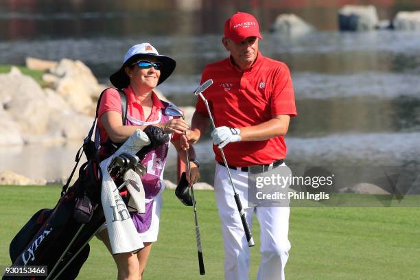 Paul Eales of England in action during the final round of the Sharjah Senior Golf Masters presented by Shurooq played at Sharjah Golf & Shooting Club...