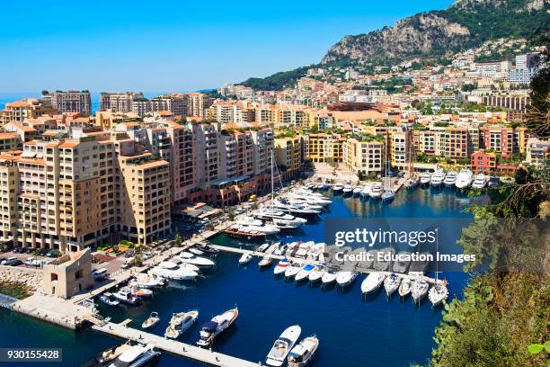 The Port Of Fontvieille Harbor In The Principality Of Monaco.