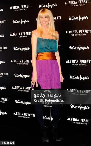 Claudia Schiffer presents Alberta Ferretti new fragrance, at El Corte Ingles on November 12, 2009 in Madrid, Spain.