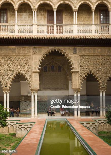 Seville, Seville Province, Spain, Real Alcazar, Patio de las Doncellas.