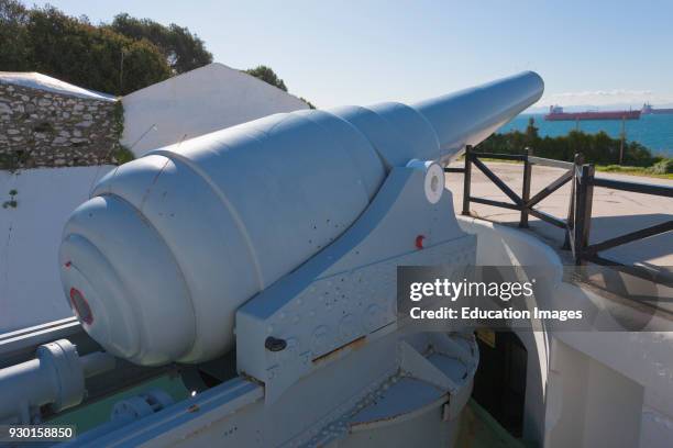 Gibraltar, 100 ton gun dating from 1880's at Napier of Magdala Battery, Rosia Bay.