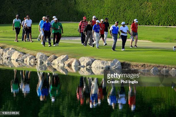 Spectators during the final round of the Sharjah Senior Golf Masters presented by Shurooq played at Sharjah Golf & Shooting Club on March 10, 2018 in...