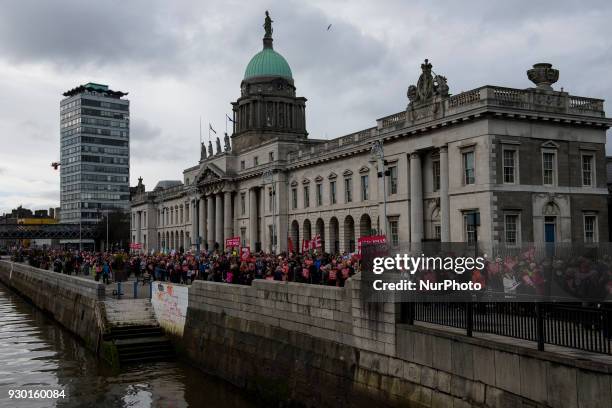 Thousands of Anti-abortion protestors from around the Ireland gather in Dublin for the All-Ireland Rally for Life - march to Save the 8th amendment...