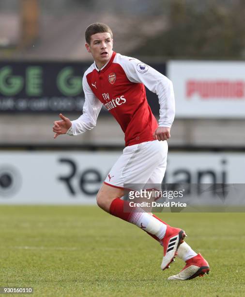 Charlie Gilmour of Arsenal during the match between Arsenal and Tottenham Hotspur at Meadow Park on March 10, 2018 in Borehamwood, England.