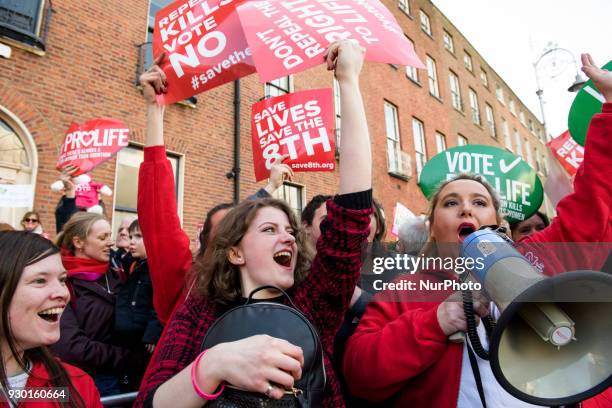 Young protestors from around the Ireland gather in for the All-Ireland Rally for Life - march to Save the 8th amendment to the Irish constitution...