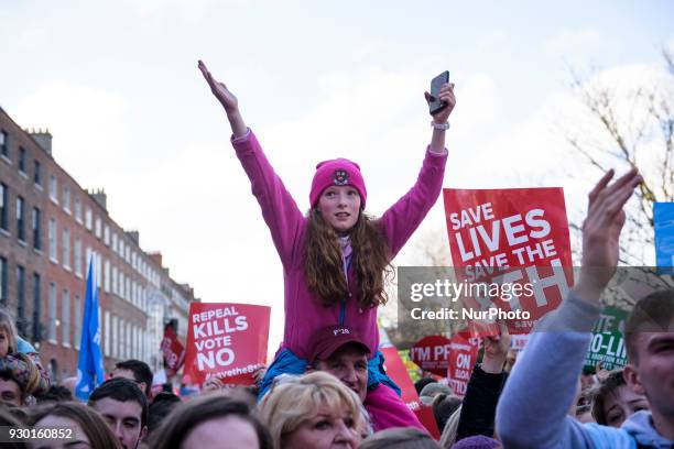 Young protestors from around the Ireland gather in for the All-Ireland Rally for Life - march to Save the 8th amendment to the Irish constitution...