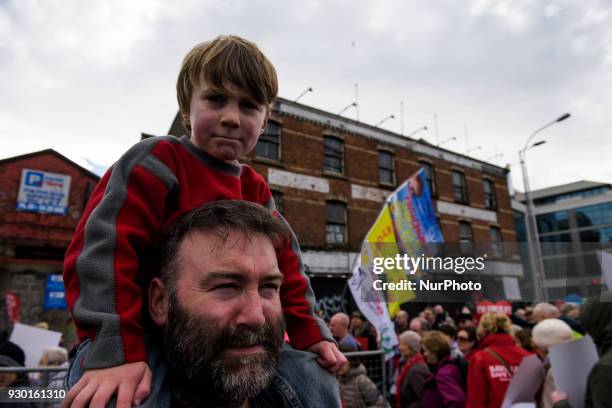 Anti-abortion protestors from around the Ireland gather in Dublin for the All-Ireland Rally for Life - march to Save the 8th amendment to the Irish...