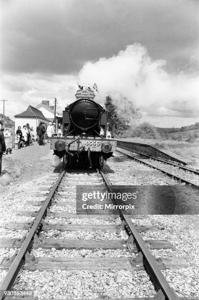 Dr Richard Beeching, Chairman of British Railways, reopens the Dart Valley Railway, South Devon Railway, 21st May 1969. He became a household name in...