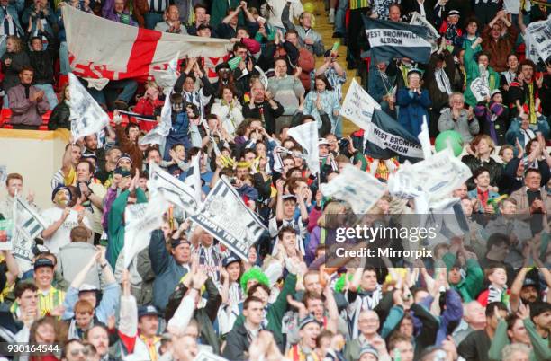 English League Division Two Play Off Final at Wembley Stadium. West Bromwich Albion 3 v Port Vale 0. West Brom supporters in happy mood, 30th May...