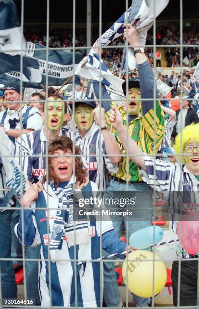 English League Division Two Play Off Final at Wembley Stadium. West Bromwich Albion 3 v Port Vale 0. West Brom supporters in happy mood, 30th May...