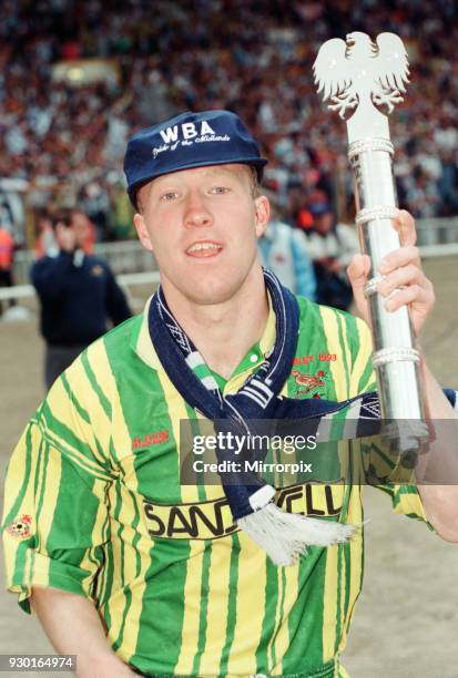 English League Division Two Play Off Final at Wembley Stadium. West Bromwich Albion 3 v Port Vale 0. West Brom's Stephen Lilwall celebrates with the...