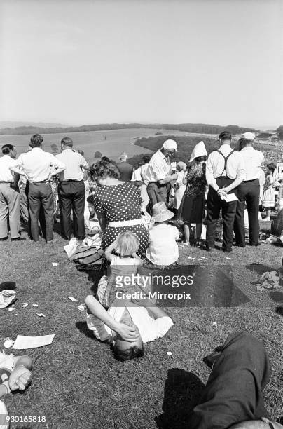 General scenes during the first day at Glorious Goodwood showing spectators, 30th July 1963.