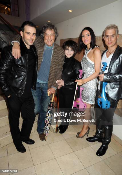 Will Stoppard, playwright Tom Stoppard, Dr. Miriam Stoppard, violinist Linzi Stoppard and Ben Lee attend the ceremony to switch on the Jermyn Street...