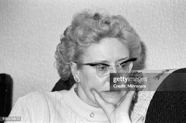 Mrs Beryl Leach, mother of Ripper victim Barbara Leach, at her home in Kettering, 7th May 1981.