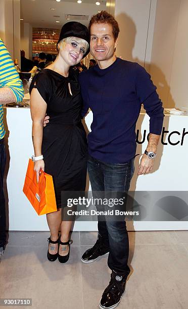 Television personality Kelly Osbourne and dancer Louis Van Amstel attend the Swatch Times Square flagship store grand reopening and 26 Years of Style...
