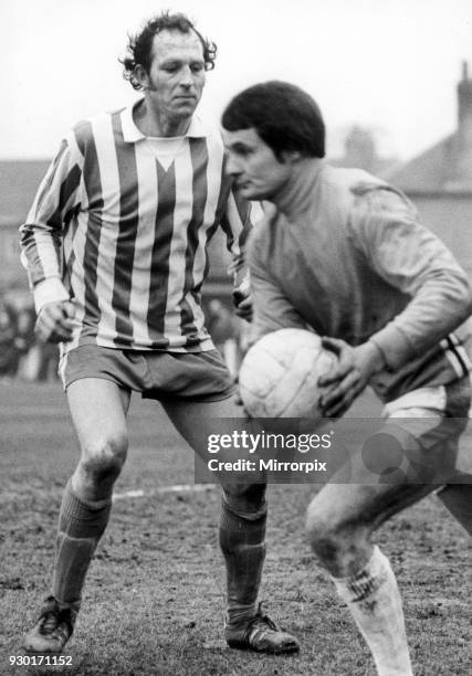 Nuneaton Borough v Yeovil Town, 21st February 1976. Borough striker Tony Jacques.