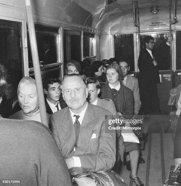 Oswald Mosley and wife head back home to France, London Heathrow Airport, Wednesday 1st August 1962.