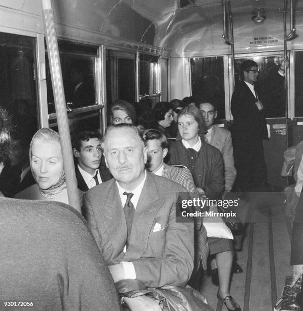 Oswald Mosley and wife head back home to France, London Heathrow Airport, Wednesday 1st August 1962.