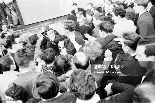 Ridley Road, London, Tuesday 31st July 1962: A large crowd gathers in the East End to disrupt a rally by former fascist leader Sir Oswald Mosley and...