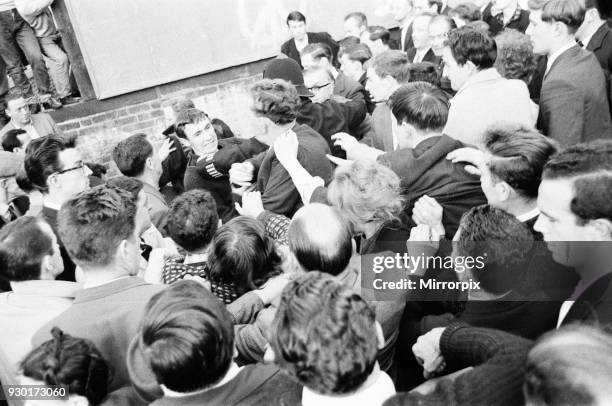 Ridley Road, London, Tuesday 31st July 1962: A large crowd gathers in the East End to disrupt a rally by former fascist leader Sir Oswald Mosley and...