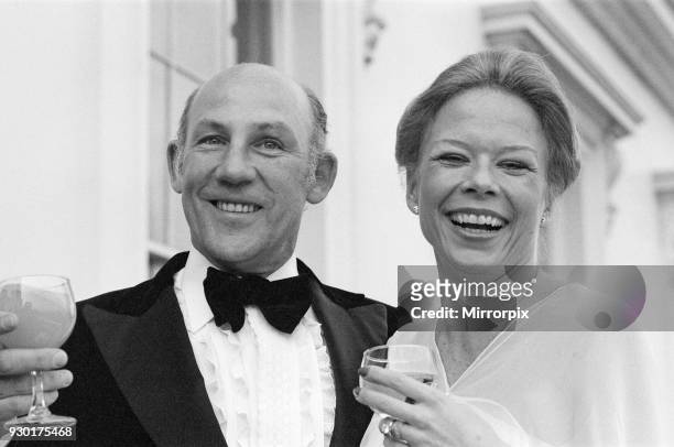 Stirling Moss weds Susie Paine, 17th April 1980.