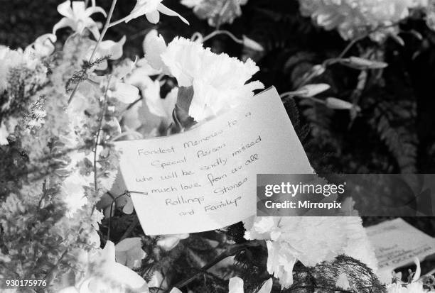 The funeral of Keith Moon, drummer of the British rock group The Who at Golders Green Crematorium, London, 13th September 1978.