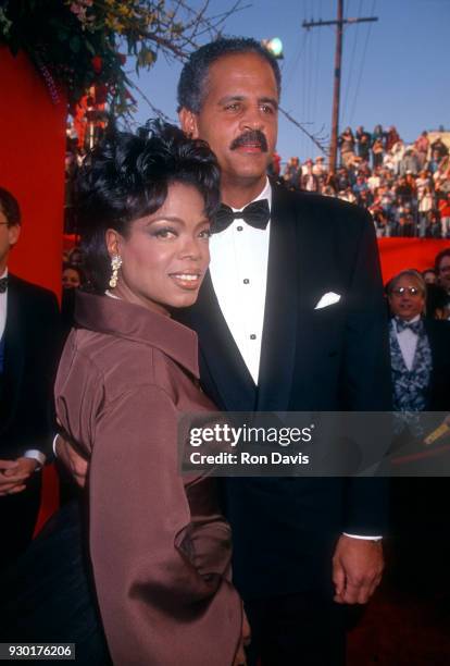 American media proprietor and talk show host Oprah Winfrey and her partner Stedman Graham pose for a portrait as they arrive for the 67th Academy...