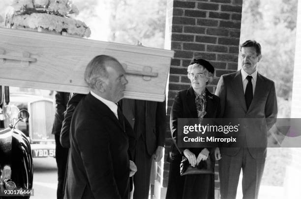 The funeral of Yorkshire Ripper victim Barbara Leach held at Kettering Parish Church. Barbara's Parents, David and Beryl Leach watch alongside her...