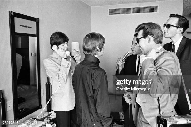 The Beatles 1964 Summer Tour of United States and Canada. Paul McCartney and Ringo Starr at the Lafayette Motor Inn, Atlantic City, 30th August 1964.