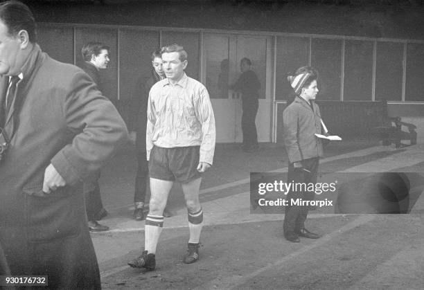 West Bromwich Albion Players stage a second walk out from training in 24 hours, Friday 20th December 1963. Pictured, Manager Jimmy Hagan trained...