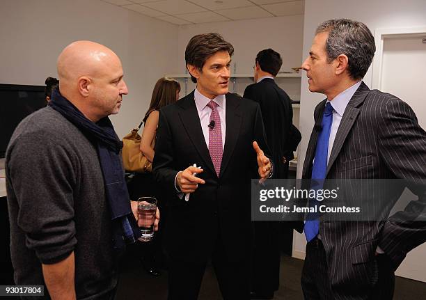 Chef Tom Colicchio, Dr. Mehmet Oz and Managing editor for Time Richard Stengel attend the TIME's 2009 Person of the Year at the Time & Life Building...