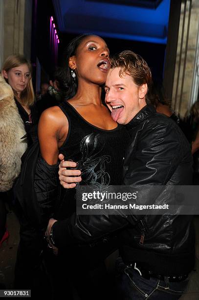 Actor Florian Simbeck and his wife Stephanie attend the 'Grand Opening' Party at the P1 on November 12, 2009 in Munich, Germany.