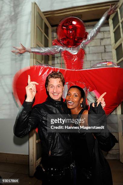 Actor Florian Simbeck and his wife Stephanie attend the 'Grand Opening' Party at the P1 on November 12, 2009 in Munich, Germany.