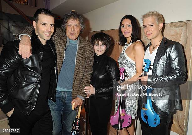 Will Stoppard, playwright Tom Stoppard, Dr. Miriam Stoppard, violinist Linzi Stoppard and Ben Lee attend the ceremony to switch on the Jermyn Street...