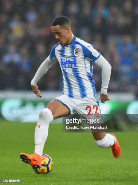 Tom Ince of Huddersfield Town during the Premier League match between Huddersfield Town and Swansea City at John Smith's Stadium on March 10, 2018 in...