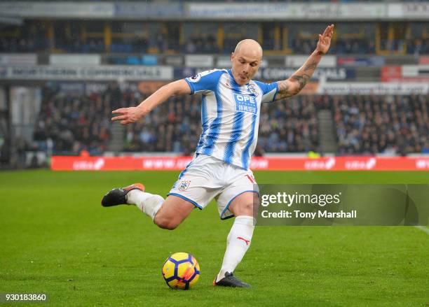 Aaron Mooy of Huddersfield Town during the Premier League match between Huddersfield Town and Swansea City at John Smith's Stadium on March 10, 2018...