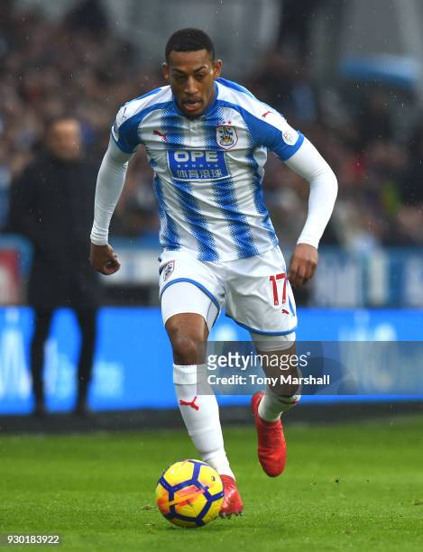 Rajiv van La Parra of Huddersfield Town during the Premier League match between Huddersfield Town and Swansea City at John Smith's Stadium on March...