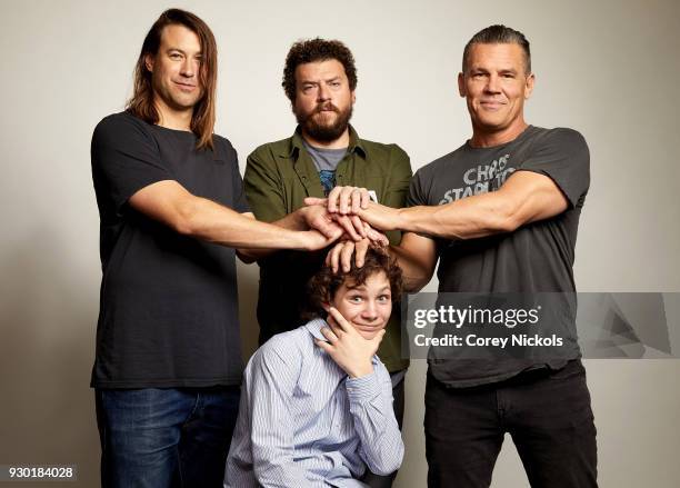 Director Jody Hill, Actors Montana Jordan, Danny McBride and Josh Brolin from the film "The Legacy of a Whitetail Deer Hunter" poses for a portrait...