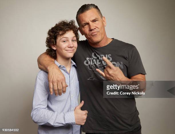 Actors Montana Jordan and Josh Brolin from the film "The Legacy of a Whitetail Deer Hunter" poses for a portrait in the Getty Images Portrait Studio...